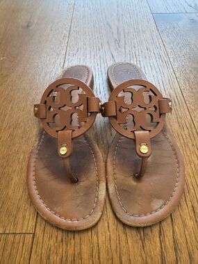 Tory Burch Miller Thong Sandals - Brown Vintage Vachetta Leather size 7.5